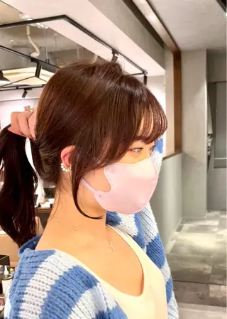 セミロング 日比崚介🍀 おくれげ小顔カットのヘアスタイル