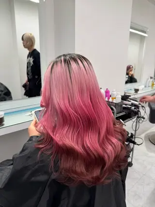 ロング カラー ヘアアレンジ ウルフカット×ハイ トーン職人🤍ゆうひのヘアスタイル
