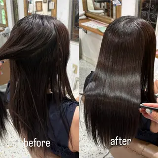 ミディアム クセ/うねり改善/ 縮毛矯正🫧ゆりのヘアスタイル