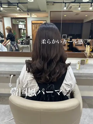 ミディアム パーマ 韓国風パーマ/ 菅沼 成郷のヘアスタイル