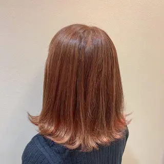 ミディアム カラー ヘアアレンジ キッズ ネイル マツエク・マツパ 切りっぱなしヘアボブ ミディアムヘアRYOのヘアスタイル