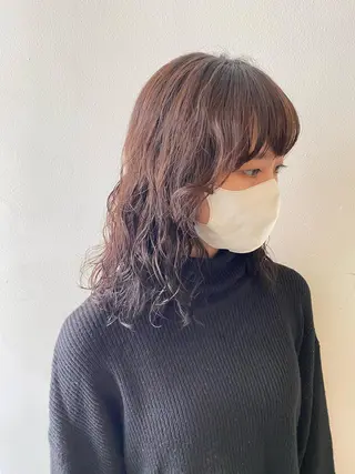 ミディアム パーマ 🌸透明感艶 カラー🌸Yuukiのヘアスタイル