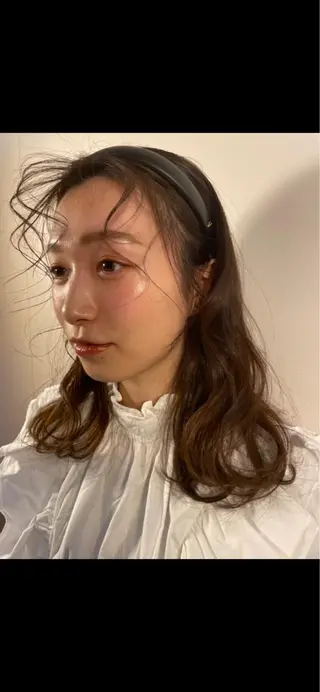 セミロング カラー ヘアアレンジ 松永 梨央のヘアスタイル