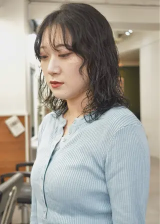 ミディアム カラー レイヤーボブ/ 艶カラー/サナ🌼のヘアスタイル