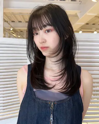 セミロング 韓国ヘア 🎀華澄のヘアスタイル