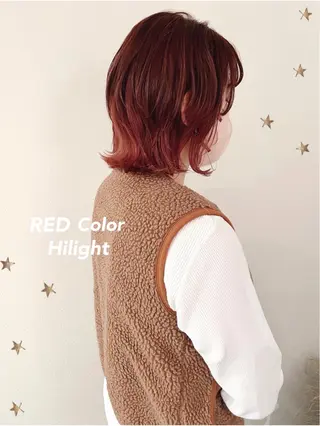 ミディアム カラー 市川 千夏のヘアスタイル
