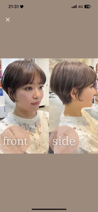 ショート 大島桃花 / 表参道 透明感カラーのヘアスタイル