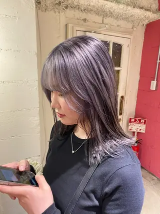 ミディアム カラー 透明感/髪質改善/ コユキ🌼.*のヘアスタイル