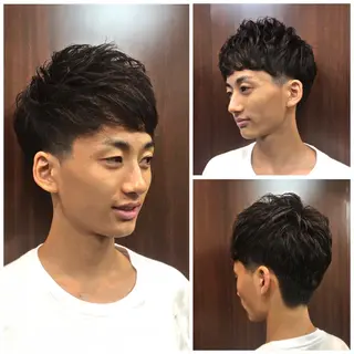 ショート パーマ メンズ 【23時まで営業！】 知念　新菜のヘアスタイル