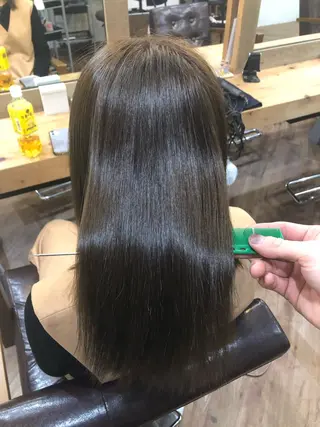 セミロング カラー パーマ 縮毛矯正/髪質改善 予約はリクエストからのヘアスタイル