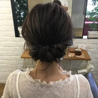 ミディアム ヘアアレンジ 薬院:今泉/上川美幸 ボブ/顔周りレイヤーのヘアスタイル