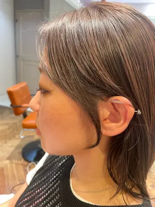 ミディアム 頭から整える美容師 松田のヘアスタイル