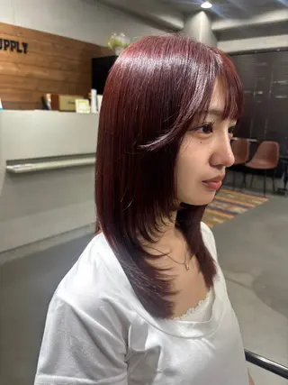セミロング TELAHAIR 石岡♡Rinaのヘアスタイル