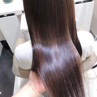 ロング 三箇島陽香/髪質改善 クロスパーマ縮毛矯正のヘアスタイル