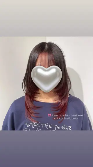 セミロング レイヤー🩵オリーブ /透明感/Miuのヘアスタイル