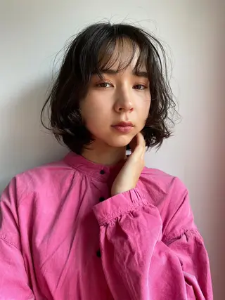 ミディアム カラー パーマ CEINE PATHのヘアスタイル