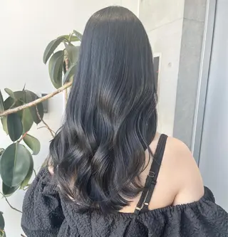 ロング カラー パーマ ヘアアレンジ 透明感/オリーブ/ グレージュ/YUKAのヘアスタイル