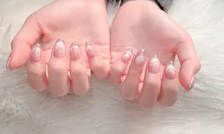 ネイル リボン、ガーリー パーツ放題専門店のネイルデザイン