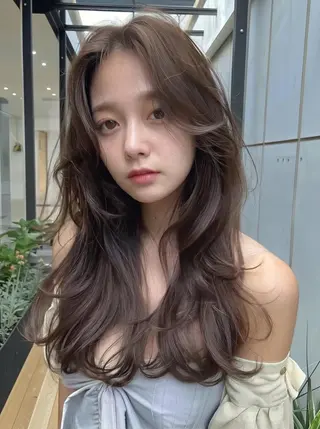 ロング レイヤー/顔周り🌈 韓国特化 ヒトミ☁️のヘアスタイル