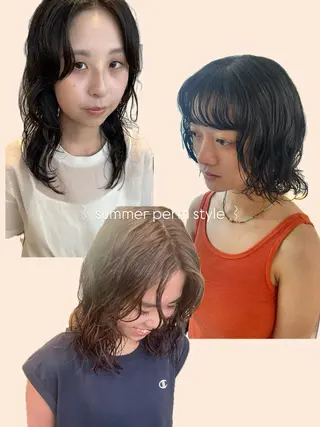パーマ 抜け感ボブ×パーマ ｜kazaneのヘアスタイル