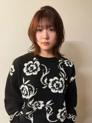 ミディアム 長山 海秀のヘアスタイル