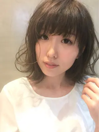 ミディアム カラー 篠塚 純のヘアスタイル