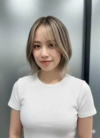 ミディアム カラー ヘアアレンジ VIM hairおもろまち店のヘアスタイル