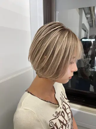 ショート カラー 池袋シャドールーツ /バレイヤージュ戸田のヘアスタイル
