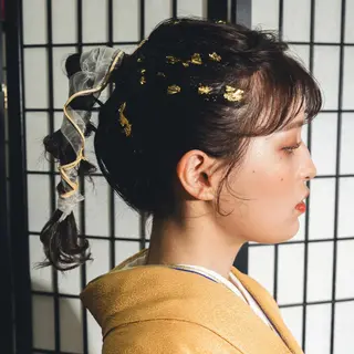 セミロング カラー ヘアアレンジ HIROKO / 透明感暖色カラー🎀のヘアスタイル