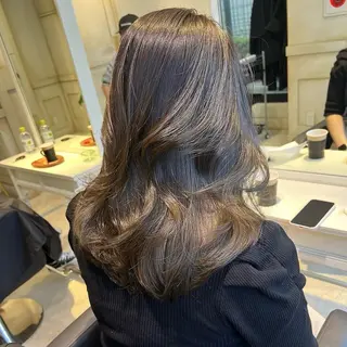セミロング カラー 💖ダブルカラー/ ケアカラー/レナ💖のヘアスタイル