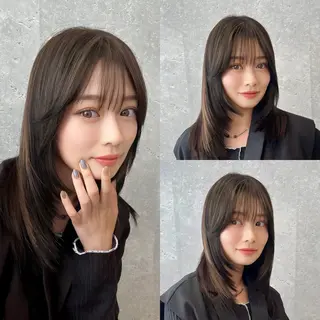 ミディアム 映える顔まわり/前髪 特化 💗 ユキマのヘアスタイル