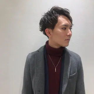 ショート カラー パーマ メンズ Vir by browのヘアスタイル