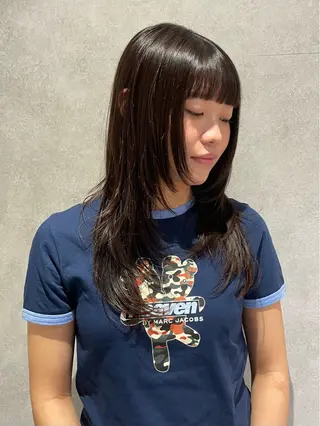 ロング カラー yumemiレイヤー ‎✴︎ 透明感カラーのヘアスタイル