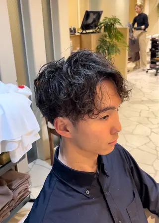 パーマ メンズ 山口 陸のヘアスタイル