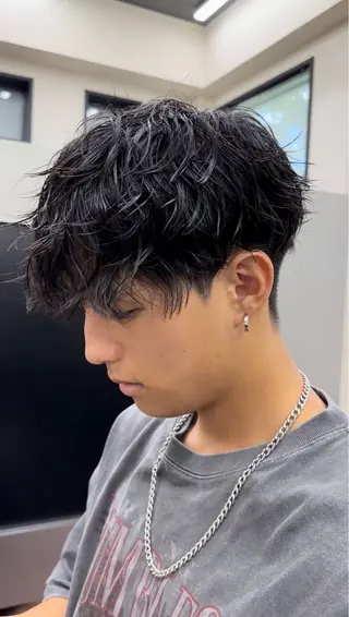 パーマ メンズ ✨透明感カラー✨ 縮毛矯正🌟石川菜摘のヘアスタイル