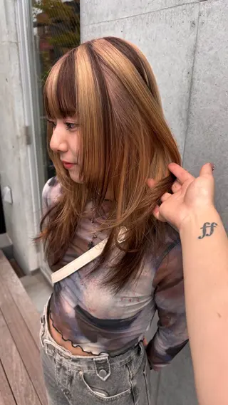 セミロング カラー yuuna/ ハッシュカット🎀のヘアスタイル