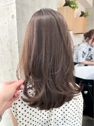 セミロング ✨透明感カラー/縮毛 恵比寿HAYATO✨のヘアスタイル