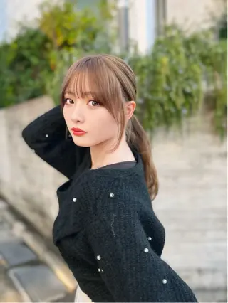 ミディアム けんけん cachecacheのヘアスタイル