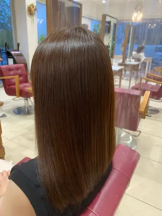 セミロング パーマ Sae/透け感カラー /盛れる顔周りのヘアスタイル