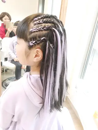 セミロング ヘアアレンジ キッズ 早朝✨ヘアセット 着付け/清水玲歌のヘアスタイル