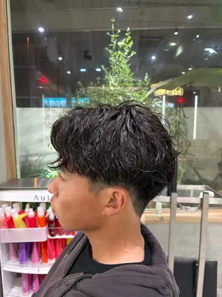 パーマ メンズ 縮毛矯正& 透明感カラー✨レオのヘアスタイル