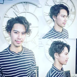 ショート パーマ メンズ 及川 光のヘアスタイル