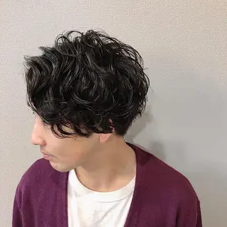 ショート パーマ メンズ 山口 浩之のヘアスタイル