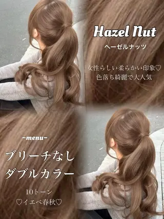 ロング カラー 透明感カラー✨🩵 韓国ヘアkanatoのヘアスタイル