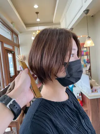 ショート カラー パーマ KAKKY/ショート レイヤー/千種/池下のヘアスタイル