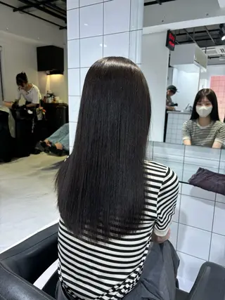 セミロング カラー 表参道♡暗髪♡ 艶カラー♡アユミのヘアスタイル