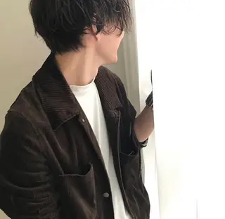 ショート カラー パーマ メンズ ニュアンスパーマ/ レイヤー/茶屋町のヘアスタイル