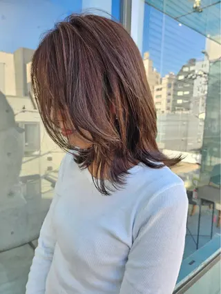セミロング カラー 【銀座】艶髪/上品な カラー特化/涼/駅近のヘアスタイル