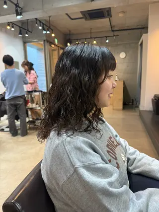 セミロング 🌿朝5分でお洒落 パーマスタイル🌿のヘアスタイル