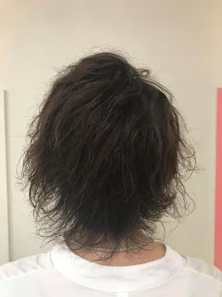 ミディアム カラー パーマ 横田 尚登のヘアスタイル